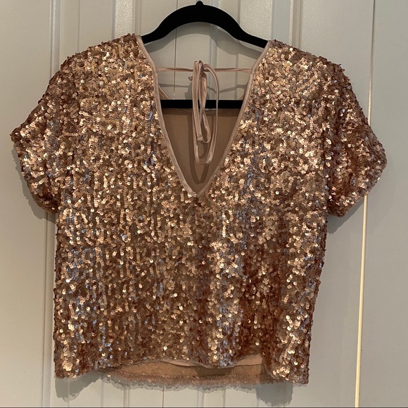 Abercrombie & Fitch Sequin Cropped Top - Picture 2 of 3